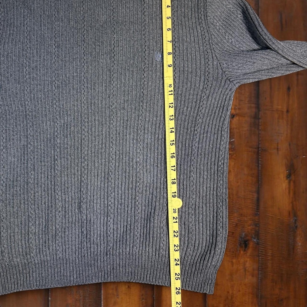 Chaps Gray Cotton Rib Knit Crewneck Sweater Men's Small Classic Preppy - Picture 5 of 5